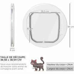 PawHut Chatière Chat Chien Pour Porte, Fenêtre Et Porte Vitrée - 4 Modes De Verrouillage - Joint Brosse Isolant Et Porte Magnétique - Polycarbonate Blanc 4 PawHut Chatière Chat Chien Pour Porte, Fenêtre Et Porte Vitrée - 4 Modes De Verrouillage - Joint Brosse Isolant Et Porte Magnétique - Polycarbonate Blanc -PawHut Soldes Boutique 48140032 3