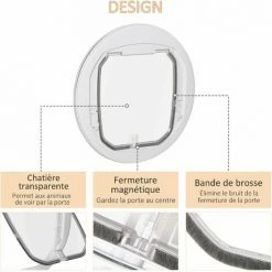 PawHut Chatière Chat Chien Pour Porte, Fenêtre Et Porte Vitrée - 4 Modes De Verrouillage - Joint Brosse Isolant Et Porte Magnétique - Polycarbonate Blanc 5 PawHut Chatière Chat Chien Pour Porte, Fenêtre Et Porte Vitrée - 4 Modes De Verrouillage - Joint Brosse Isolant Et Porte Magnétique - Polycarbonate Blanc -PawHut Soldes Boutique 48140032 4