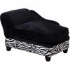 PawHut Méridienne Canapé Design Pour Chien Chat Avec Coffre De Rangement Sur Pied 57 X 34 X 36 Cm Noir Zébré - Noir -PawHut Soldes Boutique 4905022 1