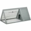 PawHut Clapier Triangulaire De Sol Enclos Extérieur Niche Double Porte Dim. 116L X 62l X 52,5H Cm Métal Bois Sapin Gris - Gris 1 PawHut Clapier Triangulaire De Sol Enclos Extérieur Niche Double Porte Dim. 116L X 62l X 52,5H Cm Métal Bois Sapin Gris - Gris -PawHut Soldes Boutique 49279788 1