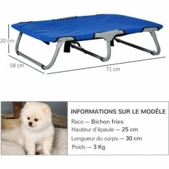 PawHut Lit Sur Pieds Lit De Camp Grand Confort Pliable Pour Chien Chat 71L X 58l X 20H Cm Acier Tissu Oxford 600D Bleu - Bleu 4 PawHut Lit Sur Pieds Lit De Camp Grand Confort Pliable Pour Chien Chat 71L X 58l X 20H Cm Acier Tissu Oxford 600D Bleu - Bleu -PawHut Soldes Boutique 50909199 3