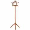 PawHut Mangeoire Oiseaux Extérieur Sur Pied - Cabane Pour Oiseaux Avec Support Trépied - Nichoir Dim. Ø 57,7 X 153 Cm - Bois Sapin Pré-huilé Toit Zinc - Marron -PawHut Soldes Boutique 51254866 1