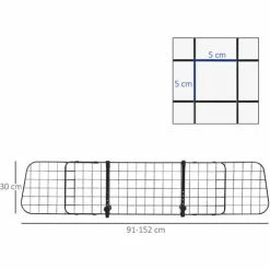 PawHut Barrière Grille De Séparation Universelle Voiture Pour Animaux Longueur Réglable Dim. 91-152L X 30H Cm Kit Complet Installation Inclus Noir - Noir 4 PawHut Barrière Grille De Séparation Universelle Voiture Pour Animaux Longueur Réglable Dim. 91-152L X 30H Cm Kit Complet Installation Inclus Noir - Noir -PawHut Soldes Boutique 52444498 3