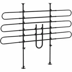 PawHut Grille De Séparation Extensible Voiture Barrière De Sécurité Barre Réglable Pour Chien Acier Noir - Noir