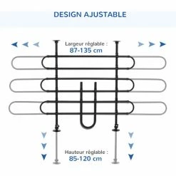 PawHut Grille De Séparation Extensible Voiture Barrière De Sécurité Barre Réglable Pour Chien Acier Noir - Noir -PawHut Soldes Boutique 52476700 4