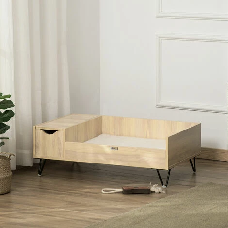 PawHut Canapé chien chat style cosy naturel - coussin aspect fourrure blanc et coffre inclus - dim. 89L x 56l x 31H cm - pieds acier en épingles lit MDF aspect bois clair naturel PawHut Canapé Chien Chat Style Cosy Naturel - Coussin Aspect Fourrure Blanc Et Coffre Inclus - Dim. 89L X 56l X 31H Cm - Pieds Acier En épingles Lit MDF Aspect Bois Clair Naturel -PawHut Soldes Boutique 53592001 2