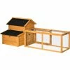 PawHut Poulailler Cottage Multi-équipement Perchoir Rampe Pondoir Enclos Tiroir à Déjection 180L X 92l X 78H Cm Bois Sapin Pré-huilé - Orange