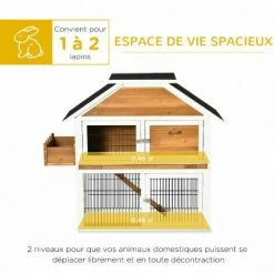 PawHut Clapier à Lapin Cage à Lapin 2 étages - 3 Portes Verrouillables, Plateau Excrément, Rampe, Jardinière - Dim. 123L X 58l X 106H Cm - Sapin Métal 6 PawHut Clapier à Lapin Cage à Lapin 2 étages - 3 Portes Verrouillables, Plateau Excrément, Rampe, Jardinière - Dim. 123L X 58l X 106H Cm - Sapin Métal -PawHut Soldes Boutique 56842178 5