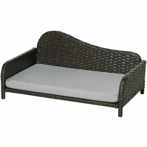 PawHut Canapé méridienne chien chat style cosy chic - usage intérieur/extérieur - coussin déhoussable inclus résine tressée gris - Gris PawHut Canapé Méridienne Chien Chat Style Cosy Chic - Usage Intérieur/extérieur - Coussin Déhoussable Inclus Résine Tressée Gris - Gris -PawHut Soldes Boutique 58393147 1