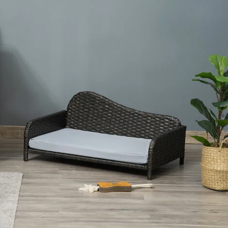 PawHut Canapé méridienne chien chat style cosy chic - usage intérieur/extérieur - coussin déhoussable inclus résine tressée gris - Gris PawHut Canapé Méridienne Chien Chat Style Cosy Chic - Usage Intérieur/extérieur - Coussin Déhoussable Inclus Résine Tressée Gris - Gris -PawHut Soldes Boutique 58393147 2