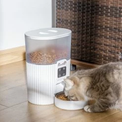 PawHut Distributeur De Nourriture Chat Chien - Distributeur De Croquettes Automatique Programmable - Gamelle Incluse - Acier Inox. ABS Blanc - Blanc 5 PawHut Distributeur De Nourriture Chat Chien - Distributeur De Croquettes Automatique Programmable - Gamelle Incluse - Acier Inox. ABS Blanc - Blanc -PawHut Soldes Boutique 58393149 4