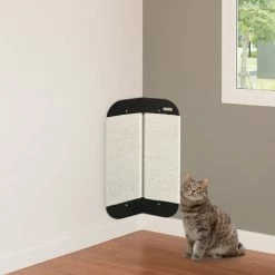 PawHut Griffoir Grattoir Chat D'angle Mural Dim. 20L X 20l X 60H Cm Jute Naturel MDF Noir - Noir -PawHut Soldes Boutique 58393152 4