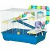 PawHut Grande Cage à Hamsters 4 Niveaux - Tunnels, Abreuvoir, Mangeoire, Roue, Maisonnette, échelles - Dim. 79L X 46l X 60H Cm - Métal PP Bleu Blanc - Bleu -PawHut Soldes Boutique 59671879 1