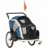 PawHut Remorque Vélo Jogger 2 En 1 Pour Animaux Drapeau Roues Avants Pivotantes Réflecteurs Et Barre D'attelage Inclus Bleu Noir -PawHut Soldes Boutique 60072252 1