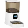 PawHut Distributeur De Croquettes Chat Chien Automatique Programmable - Gamelle 4 Repas, Réservoir 6 L Inclus - Enregistreur Vocal - Acier Inox. ABS Blanc - Blanc -PawHut Soldes Boutique 60352134 1