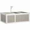 PawHut Enclos Pour Tortue - Parc Pour Tortue - Maison Pour Tortue Terrestre - Enclos Extérieur Avec Grillage - Bois Sapin Gris Blanc - Gris -PawHut Soldes Boutique 60352153 1