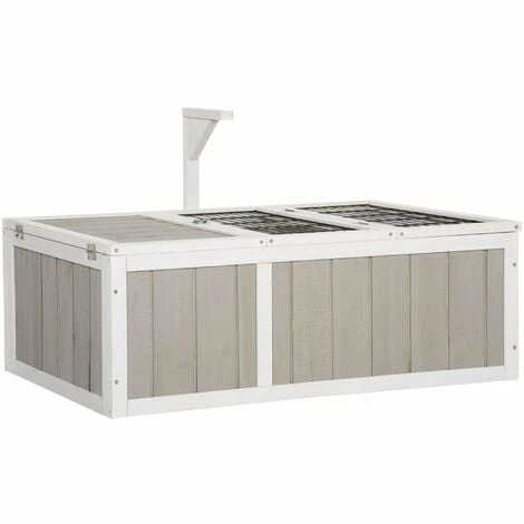PawHut Enclos pour tortue - parc pour tortue - maison pour tortue terrestre - enclos extérieur avec grillage - bois sapin gris blanc - Gris PawHut Enclos Pour Tortue - Parc Pour Tortue - Maison Pour Tortue Terrestre - Enclos Extérieur Avec Grillage - Bois Sapin Gris Blanc - Gris -PawHut Soldes Boutique 60352153 1