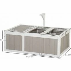 PawHut Enclos Pour Tortue - Parc Pour Tortue - Maison Pour Tortue Terrestre - Enclos Extérieur Avec Grillage - Bois Sapin Gris Blanc - Gris 4 PawHut Enclos Pour Tortue - Parc Pour Tortue - Maison Pour Tortue Terrestre - Enclos Extérieur Avec Grillage - Bois Sapin Gris Blanc - Gris -PawHut Soldes Boutique 60352153 3