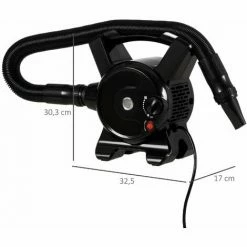 PawHut Séchoir Sèche-poils Toilettage Pour Chien Chat Animaux 2400 W - Température Vitesse Réglable - 3 Embouts - Noir - Noir -PawHut Soldes Boutique 61063633 3