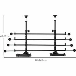 PawHut Barrière Grille De Séparation Universelle Voiture Pour Animaux - Hauteur Et Longueur Réglable - Kit Complet Installation Inclus - Métal ABS Noir - Noir -PawHut Soldes Boutique 67360757 3