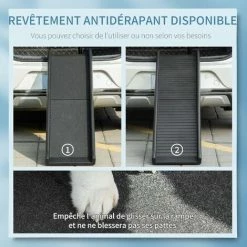 PawHut Rampe De Chargement Pliable Antidérapante Pour Chien - Dim. 155L X 39l X 14H Cm - PP Noir - Noir -PawHut Soldes Boutique 72456382 5