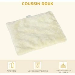 PawHut Maison Pour Chat Design - Niche Chat Panier Chat - Coussin Amovible, Grattoir Jute Naturelle - Panneaux Aspect Bois Clair - Beige 6 PawHut Maison Pour Chat Design - Niche Chat Panier Chat - Coussin Amovible, Grattoir Jute Naturelle - Panneaux Aspect Bois Clair - Beige -PawHut Soldes Boutique 72845744 5