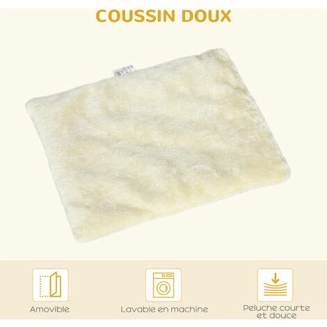 PawHut Maison pour chat design - niche chat panier chat - coussin amovible, grattoir jute naturelle - panneaux aspect bois clair - Beige PawHut Maison Pour Chat Design - Niche Chat Panier Chat - Coussin Amovible, Grattoir Jute Naturelle - Panneaux Aspect Bois Clair - Beige -PawHut Soldes Boutique 72845744 5