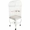 PawHut Grande Volière Cage à Oiseaux Design Avec Mangeoire Perchoir Suspendu Plateau Amovible étagère Et Roulettes 54L X 54l X 153H Cm Blanc - Blanc